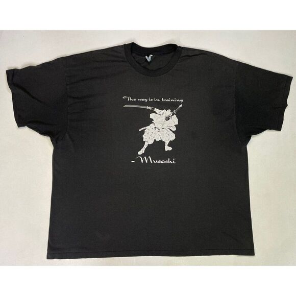 VINTAGE Musashi Miyamoto Japan Swordsman T-shirt Men 3XL 90s Single Stitch
